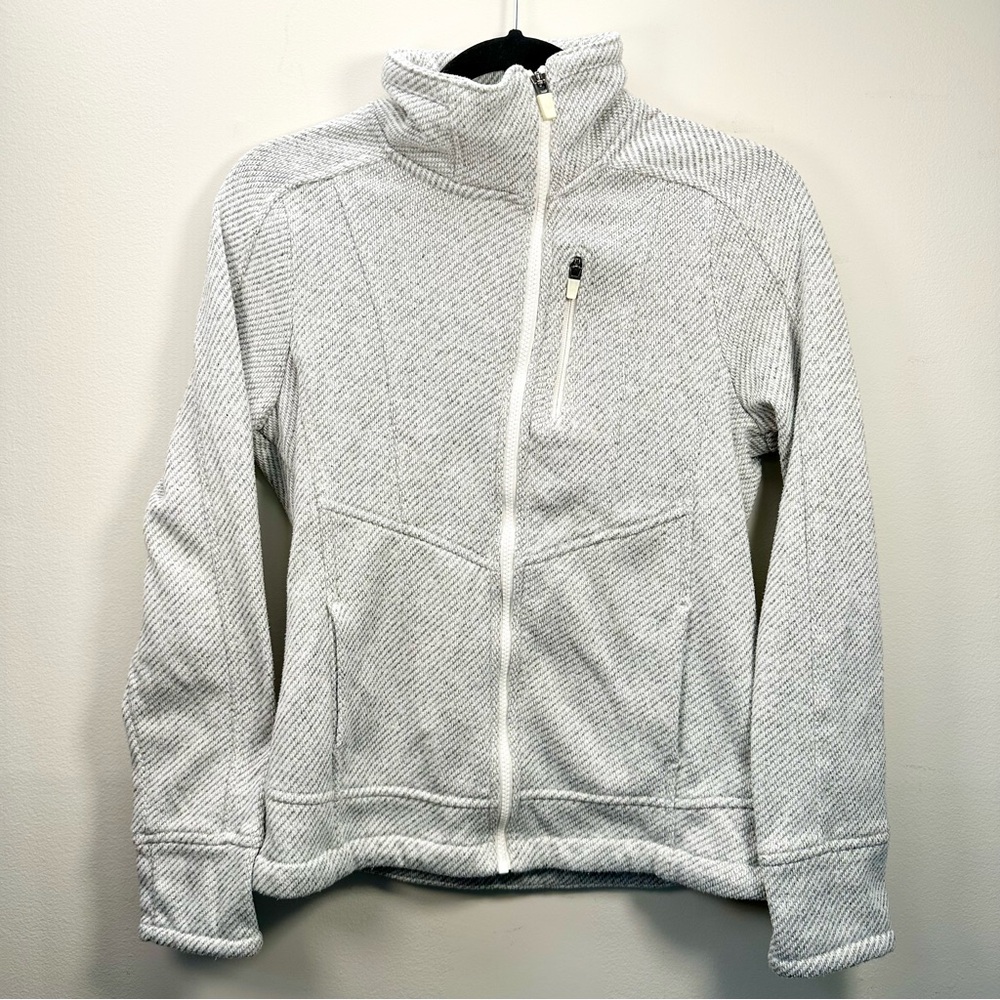 Athleta Trailwinds Knit Hike Jacket, Sandy White Heather, Medium - Picture 2 of 14